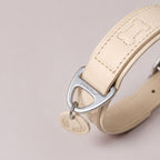 PUPPO-PETSTAR LEATHER COLLAR & LEASH-Vanilla cream