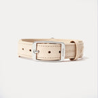PUPPO-PETSTAR LEATHER COLLAR & LEASH-Vanilla cream