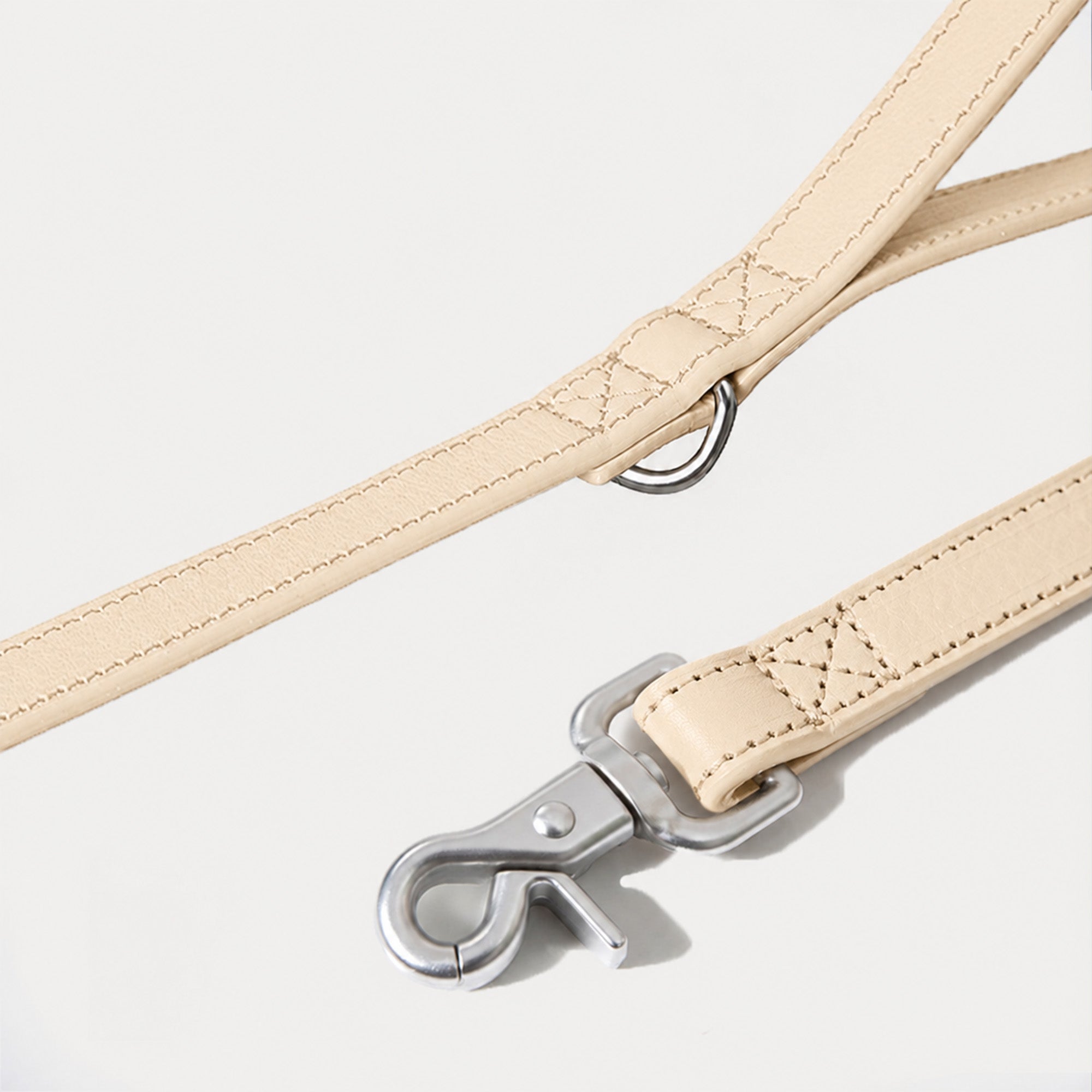 PUPPO-PETSTAR Leather leash-Vanilla cream