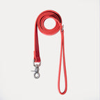 PUPPO-PETSTAR LEATHER COLLAR & LEASH-Ruby red