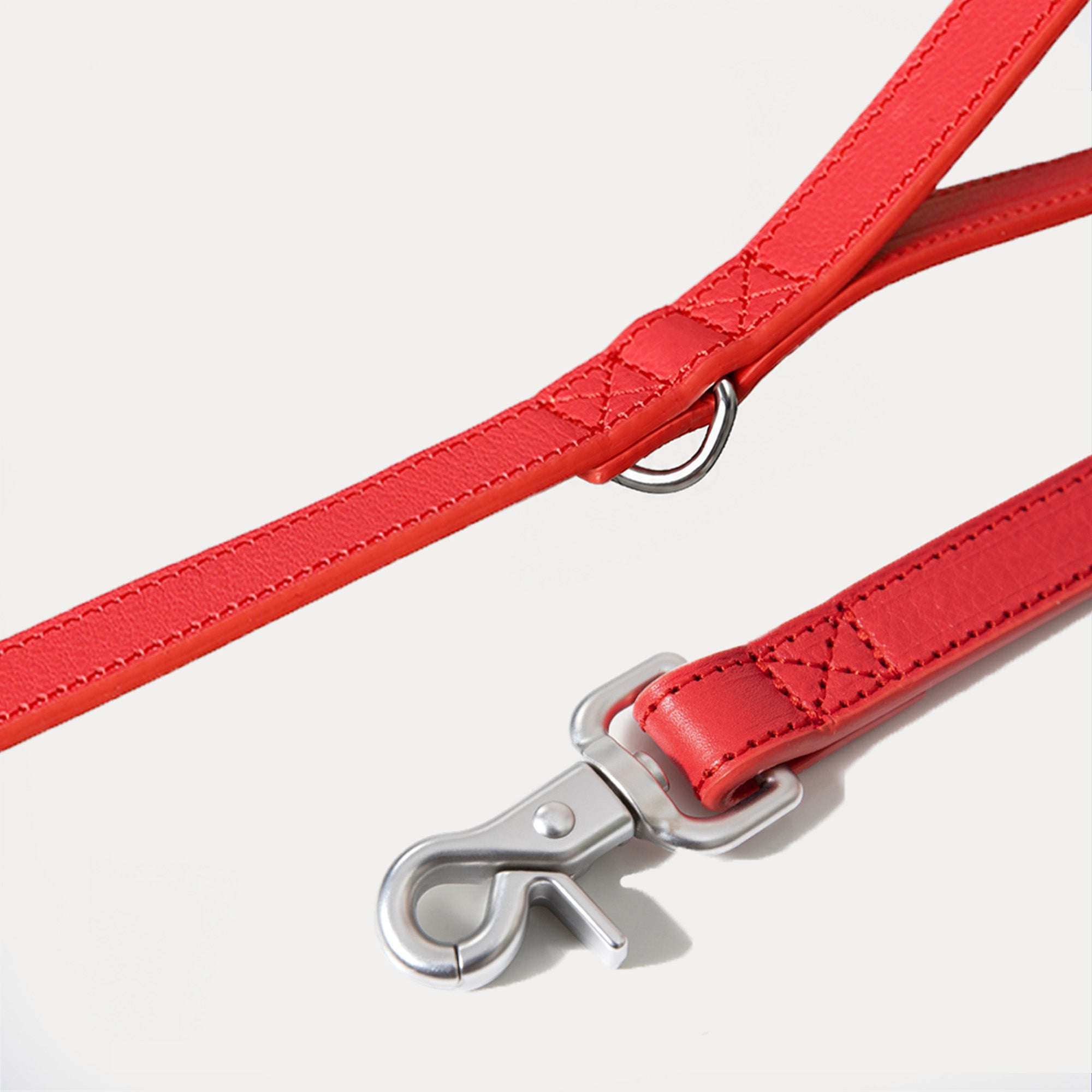 PUPPO-PETSTAR Leather leash-Ruby red
